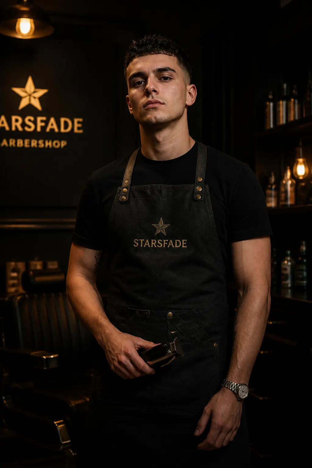 Liam Chen, barber at Starsfade Newcastle