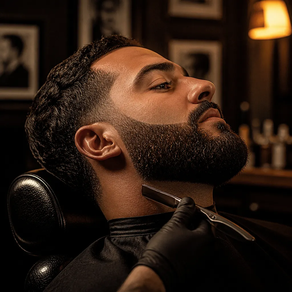 Full beard shaped and lined up