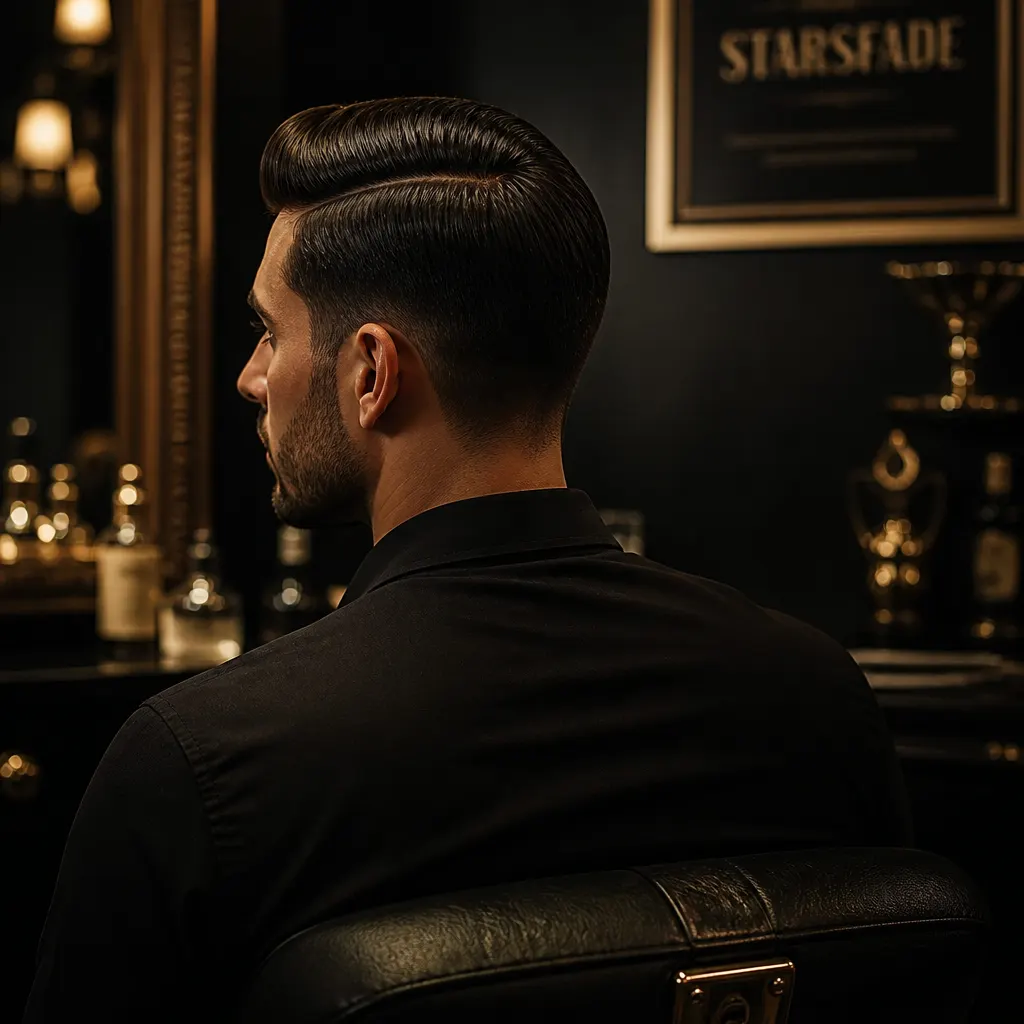 Classic side part with a taper